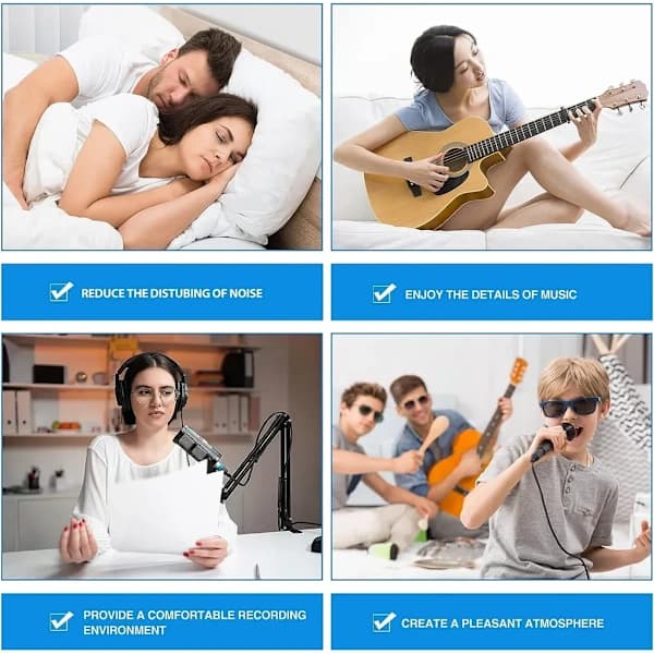 Acoustic Panel 12 Pcs Self-Adhesive Acoustic Panels, High-Density Wall Panel, 30*30cm, Black-FM-