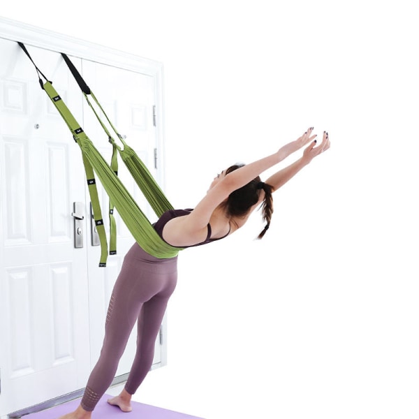 Aerial Yoga Hammock Yards Yoga Swing Pilates Silk Home Fitness Sisältää karabiinin, päivänkakkaraketjun, asennonoppaan vihreä