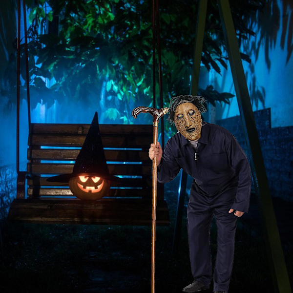 Halloween Horror Grimace -naamio Pelottava Lateksi Iho Hiusten Kanssa Realistinen Halloween Pelottava Cosplay Tarvikkeet Ruskea