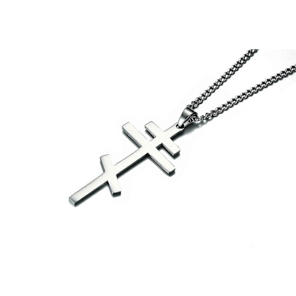 Vantage Ortodoksinen Risti Riipus Miesten Kaulakoru - Kristillinen Symboli Teräs Bysanttilainen Ristikoru (FMY) silver