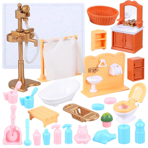Dekor Hem Mini Modell Minihantverk Miniatyr Badrums Möbel Mini Badkar Kit Blandade Färger 9.1X7.3 Assorted Color 9.1X7.3X2CM