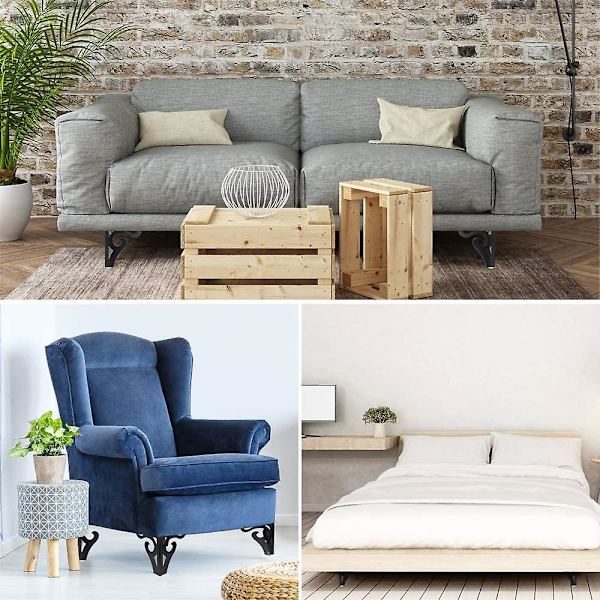 4 kpl Moderni Mustat Metalliset Huonekalujalat Pöydän Jalan Vaihto Sohvan Jalat Kolmionmuotoiset Pöydän Jalat Ruuveilla DIY-Projekteihin, Sohvaan, Pöytään, Kaappiin (1