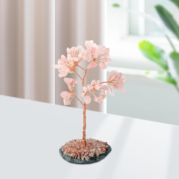 Træ Træ til Energi Krystal Penge Træ Dekoration (En Pink Krystal En)