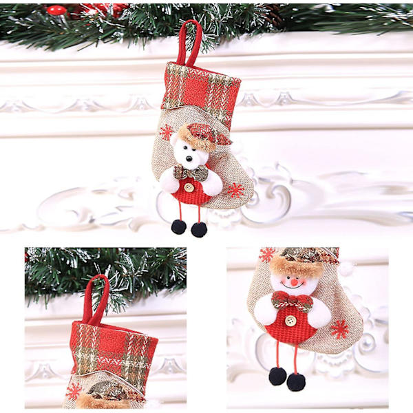 Julstrumpa 4-pack Julstrumpa Julstövlar Hängande Strumpor Julstrumpa Julstrumpa Dekoration Hängande Presentpåse Burk