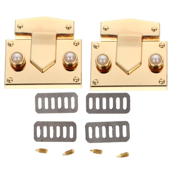 2pcs Bag Closure Locks Premium Luggage Locks Hardwares Locks Bag AccessoriesGolden4.5X4.2X1.5