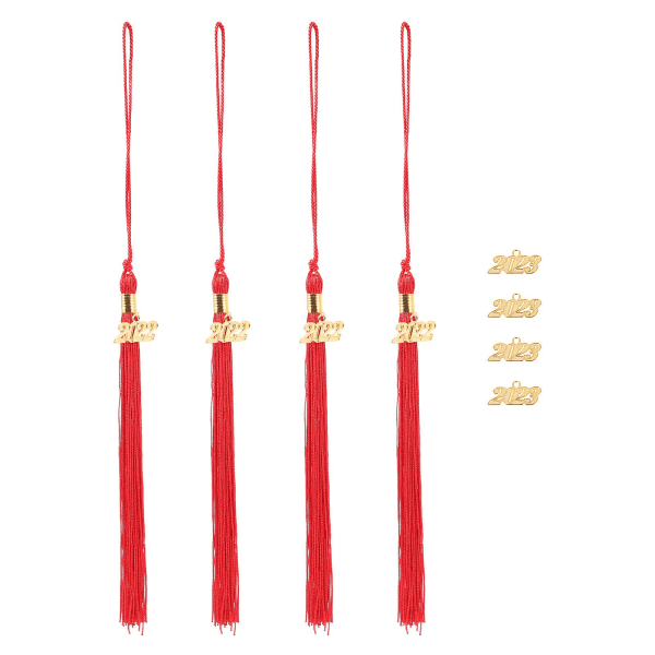 4 Sets Of Tassels Decors For Graduation Hats Academic Dress Tassel Decors Graduation Hat TasselsRed3