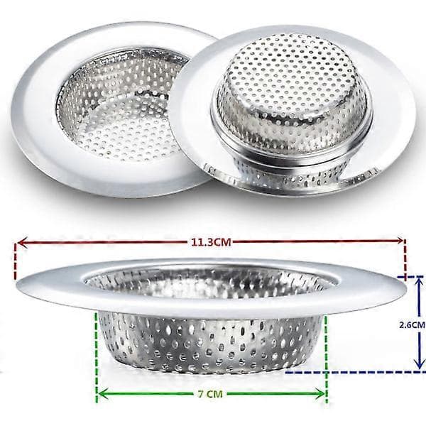 Piao 2-pak vask si - rustfrit stål, stor bred kant 4,5 \" diameter