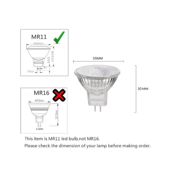 MR11 GU4 12V 20W Halogenlampor - Varmvit - 8-pack