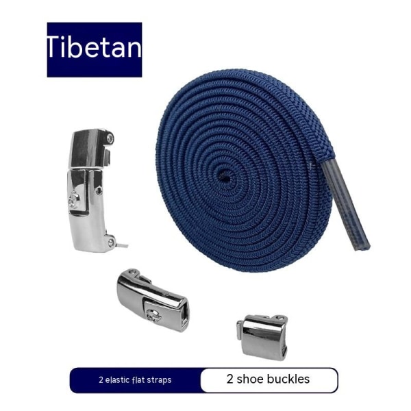 Late folk trenger ikke å knytte skolissene, og den elastiske trykket er fast. Skolisselåsen er 8 mm bred i marineblå