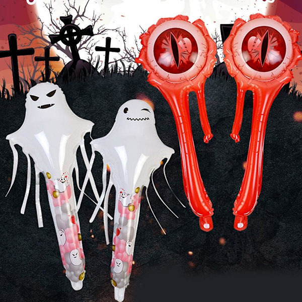 En Halloween Øjenbold Spøgelses Opblæsbar Pind Børnegave Legetøj Fødselsdag Ferie A