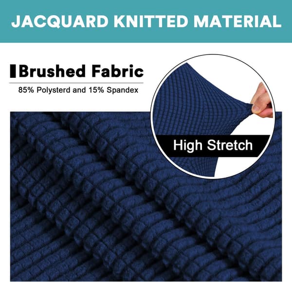 (1 sæde, Marineblå) Premium Lycra Jacquard Sofabetræk til Stue