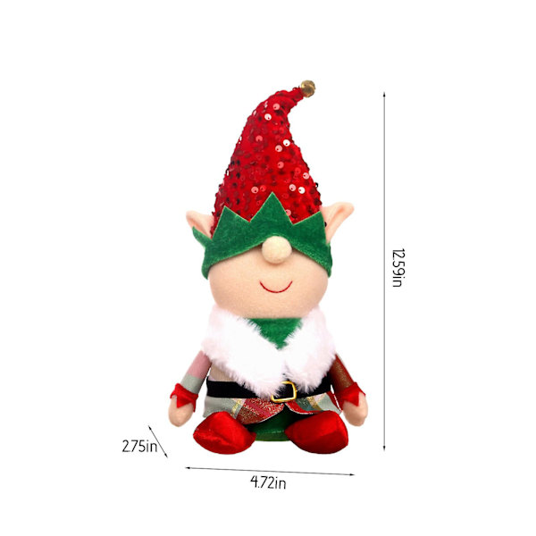 Jultomte Docka, Julsamling Figuriner, Födelsedagspresent Maskintvättbar 12,5 tum Hög Röd