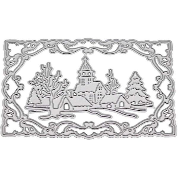 Stansformar för Vinter Snö DIY Scrapbooking Tillbehör Kolstål Die Cuts för Korttillverkning Prägling Papper Julhantverk Konst Dekoration 100*68mm(2st,sil