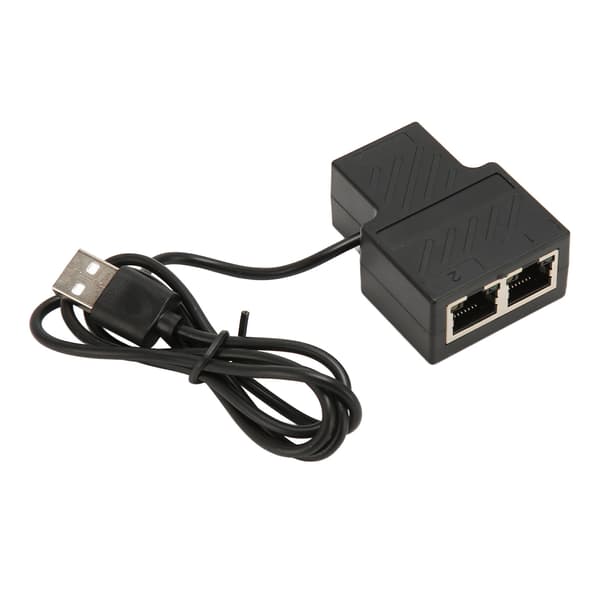 100 Mbps Ethernet-splitter RJ45 1 til 2 Højhastigheds Ethernet-splitteradapter med USB-strømkabel