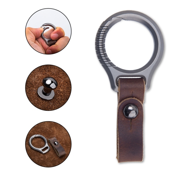 Nyckelring för bilnyckelring, nyckelkedjor i titan för bilnycklar, lädernyckelring för män, med skruvmejsel
