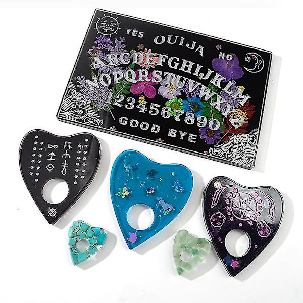 2 kpl Ouija-laudalleja Planchette-hartsimuotteja Goottilainen Ouija-lautapeli