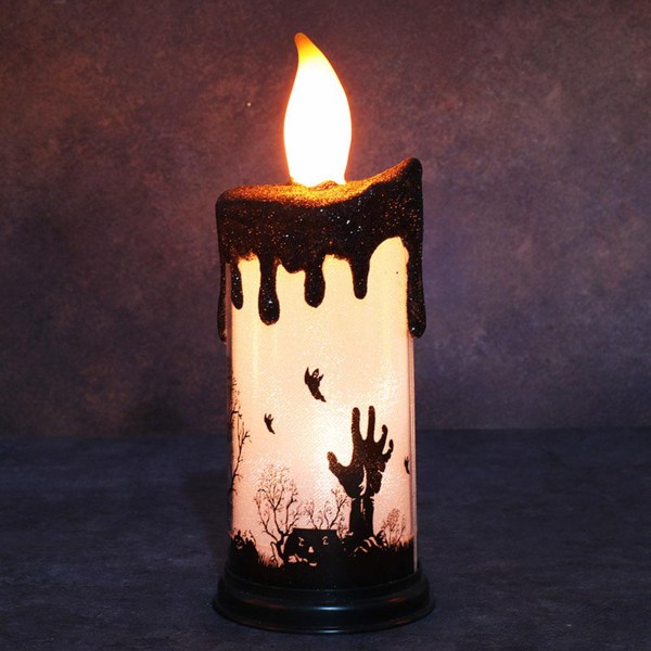 Halloween Flameless Candle Batteridrevet LED Candle Lamp for hånd Halloween Candle Light