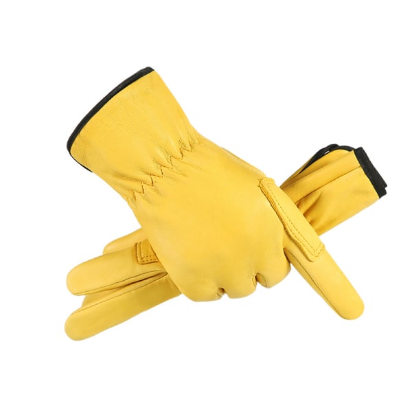 Vinter læderhandsker, uldfleeceforede varme handsker, touchscreen tykke termisk sne kørehandsker