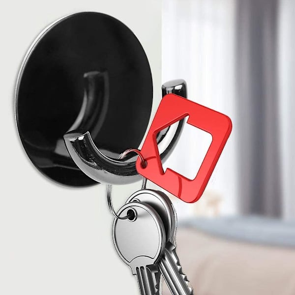 Rustfrit Stål + Zink Legering Klæbende Væghængere Adhesive Hooks Til Håndklæde, Skabe, Badeværelse, Soveværelse, Køkken Og Kontor (1 stk, Sort)