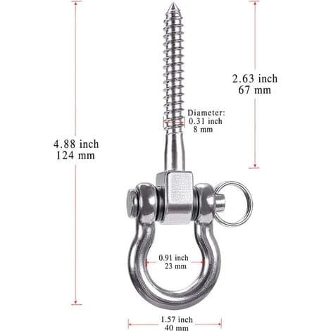 Climbing Hook, 2 Units, 12KN (1200KG), Resistant Aluminum Hook, D-shaped Locking Hook