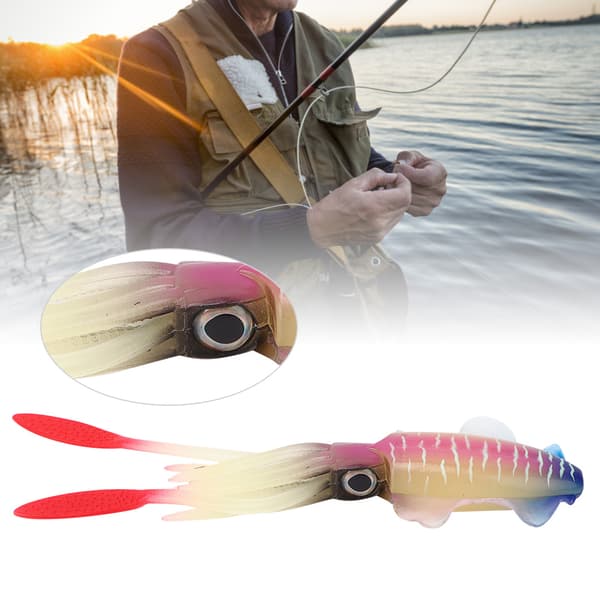 PVC Kunstig Simulation Blød Blæksprutte Jigs Form Lysende Lokkemiddel Fiskegrej