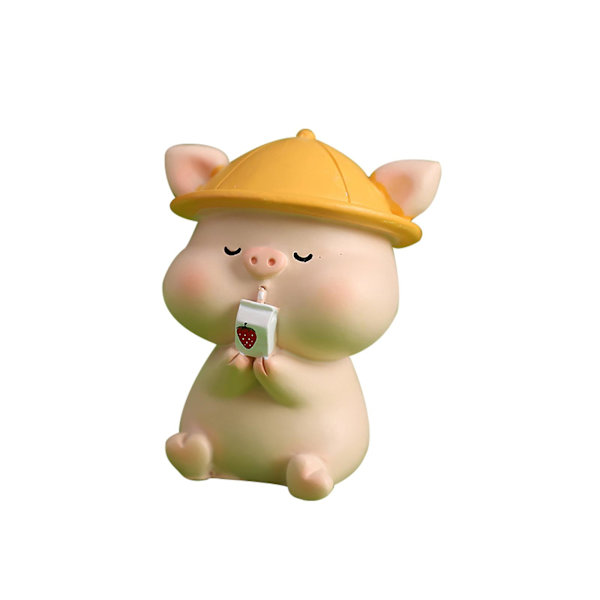 Mini Svin Resin Staty Lycklig Feng Shui Atea Party Disco Båge Bröllop Glad Fødselsdag Te Bord Dekoration Inflyttningspresenter För Nya Hem