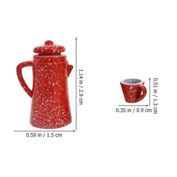 1 Set Miniatyrtekanna Mini Koppar Konst Hantverk Miniatyr Teset Lekteasæt Assorterade Färger1