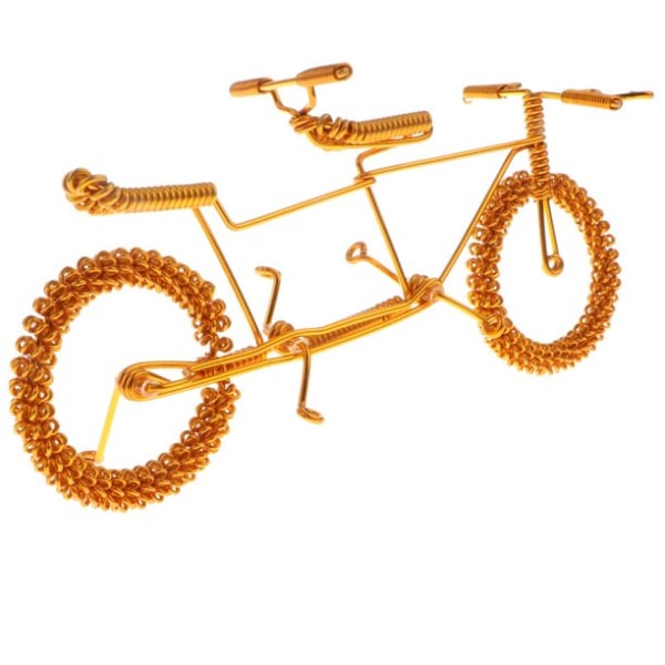 Håndlaget Tandem sykkelmodell Metallkunst Håndverkspult Kontor Håndlaget sykkelleketøy i metall