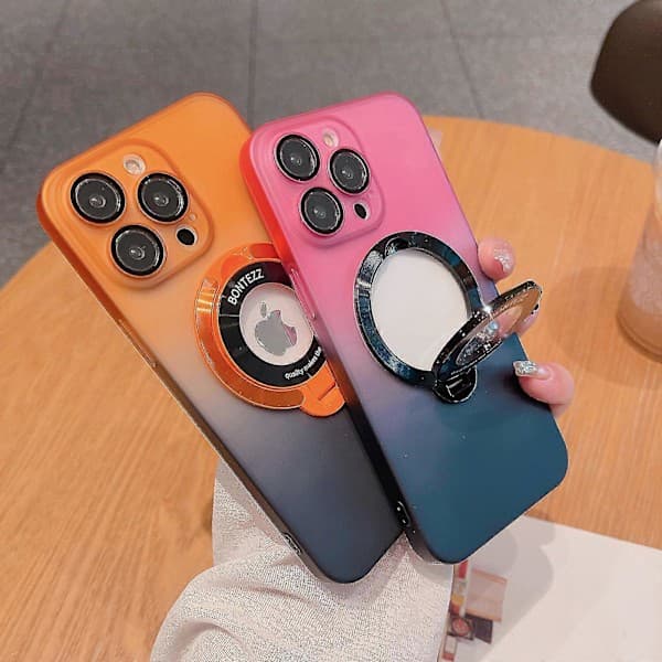 Til iPhone 13 Pro Støtte Gradient Farve Telefoncover Hård PC Beskyttelse Kompatibel Med Magsafe