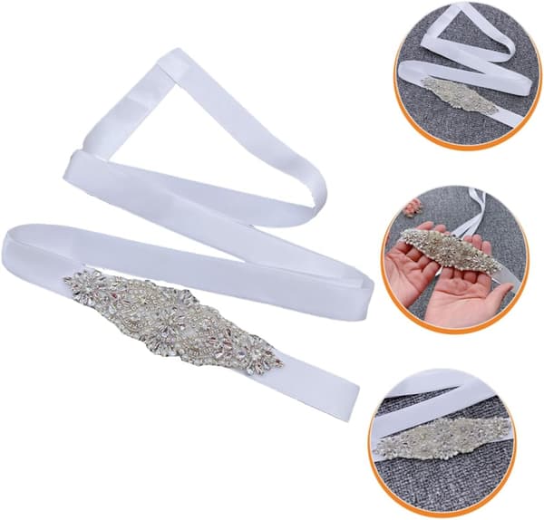 Rhinestone-belte Bryllupsbelte for brud Brudekjole tilbehør Glitrende rhinestones og perleaksenter