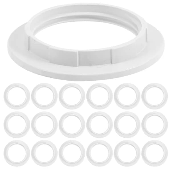 20 stk lampeskjermholdere E27 lampeholder krage ring erstatning lampeskjermadaptere Hvit 5.7x5.7cm