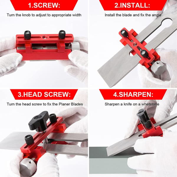 Wood Chisel Sharpening Guide, Sharpening Guide with Top Reinforcement Screw, Sharpening Jig with Extendable Roller