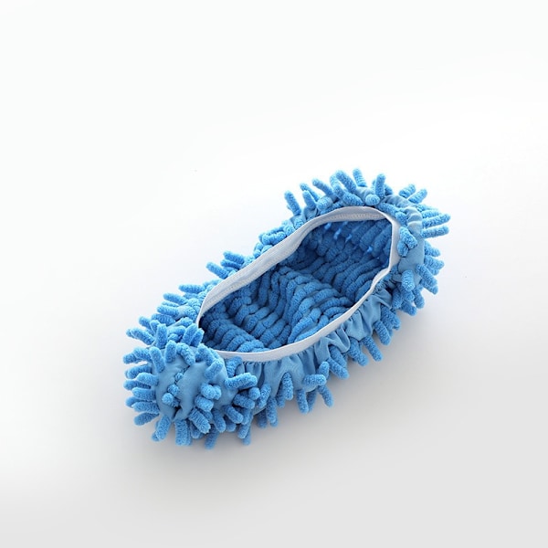 Blå Mop-Tøfler, 2 Par Genanvendelige Sko-Overtræk, Multifunktionelle Mikrofiber-Støv Mop Sko Rengøring Tøfler Mop-Tøffel