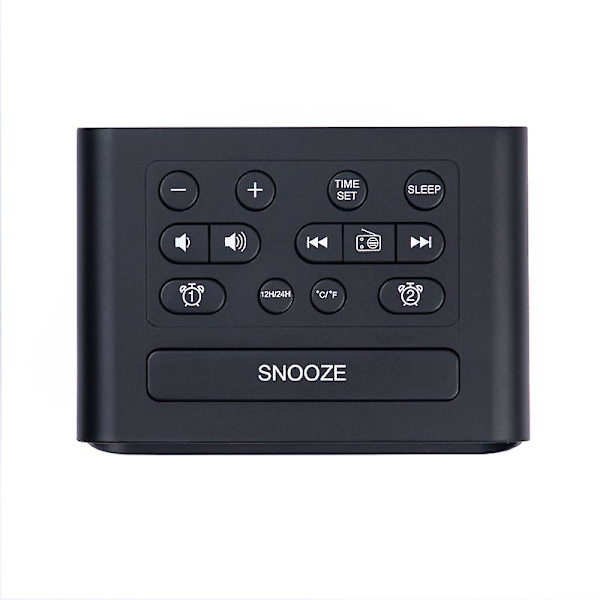 Väckarklocka med radio, USB-laddningsport, elektrisk klocka med ljusstyrkadimmer, justerbar alarm (1 st)