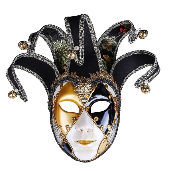Kreativ Mode Elegant Maske Fuldt Ansigtsdækning Fest Klæd Dig Ud Tilbehør Sort
