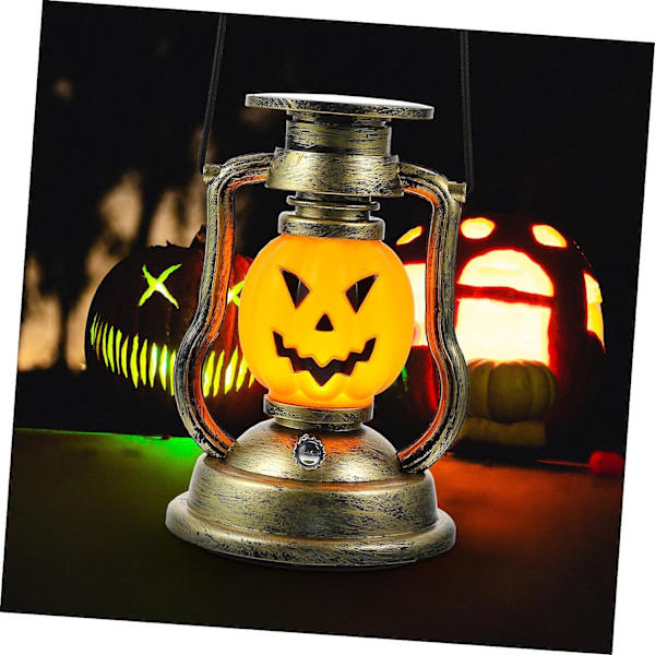 1 stk Halloween Jack-o-Lantern Lysende Jack o Lantern Lysende Lanterner Halloween Græskar Bordlampe LED Solcellelys Udendørs