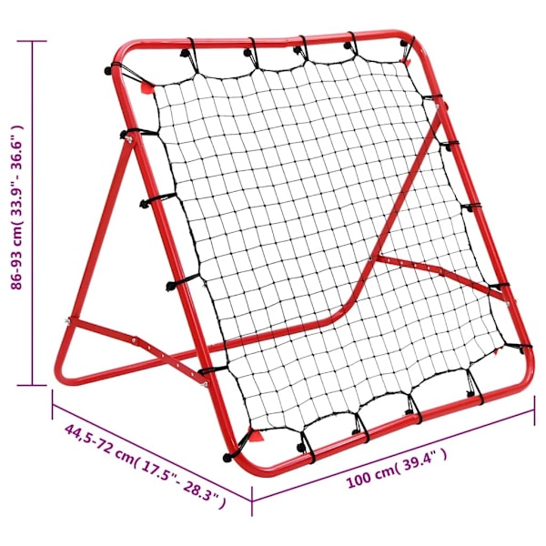 vidaXL Justerbart Fotbollsmål Kickback Rebounder 100 x cm 2750