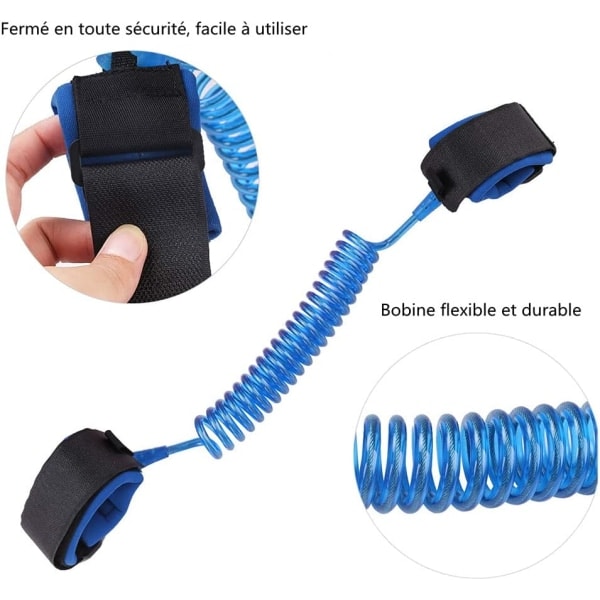 Anti-förlorat dragrep 2-pack (blå, 1,5 meter)