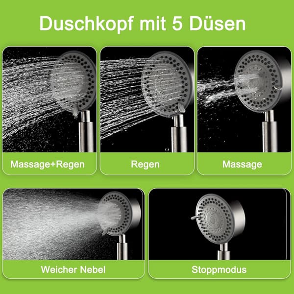 Bruser, håndbruser, SUS304 rustfrit stål bruser, fem niveauer