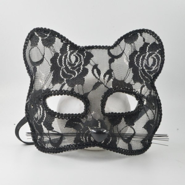 Black Lace Cat Mask