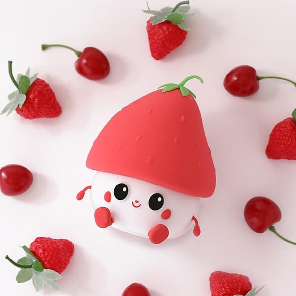 This strawberry-shaped night light is a cute fruit-shaped night light, perfect for children's rooms. It has two adjustable brightness levels.
