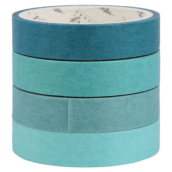 8 st DIY Dekorativa Washi Tejp Wrapstickers Klisterpapper Maskeringstejp för Scrapbooking Hantverk Dagbok (slumpmässig färg)Grön 0,9X300CM Green 0.9X300CM