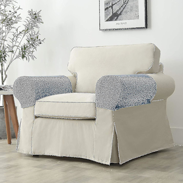 Sæt af 2 Jacquard Stræk Sofa Armstol Armlæn Dæksler Anti-slip Møbelbeskytter Armlæn Overtræk til Sofa Recliner