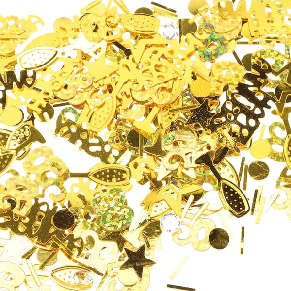 3-pack Mixed Confetti Happy Anniversary Confetti Sequins 50th Anniversary Golden PVC Delicate