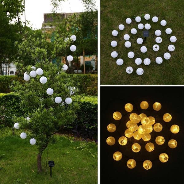 Qedertek Solcellelamper Lanterne Udendørs 6 Meter 30 LED