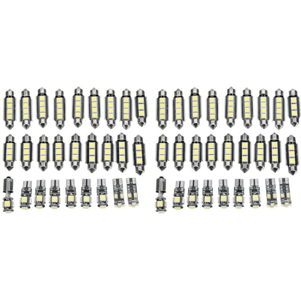 54 White LED Bulbs for Car - E-Class W211 2002-2008