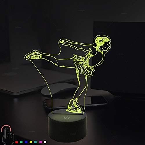 3D LED Kunstløp Nattlampe Fjernkontroll Tou[BT]