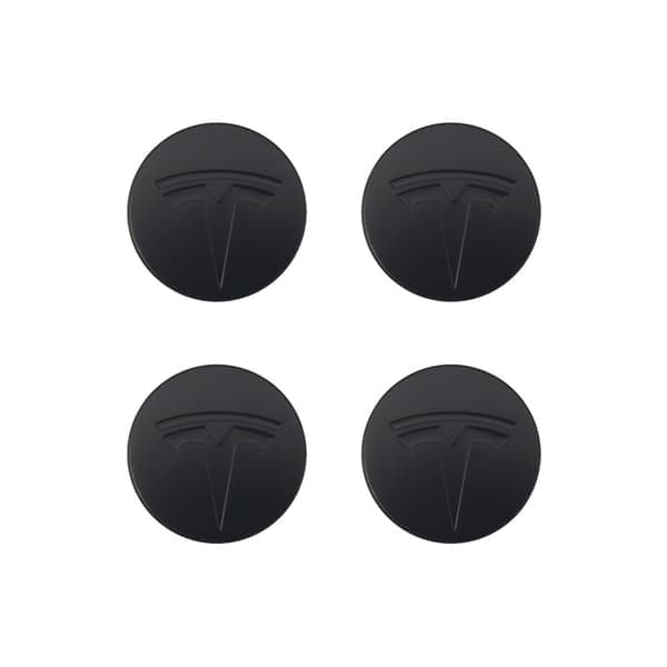 Velegnet til Tesla Tesla Model 3 Navkapsellogo - Sort Sort Etiket (Mat) (Firepak)