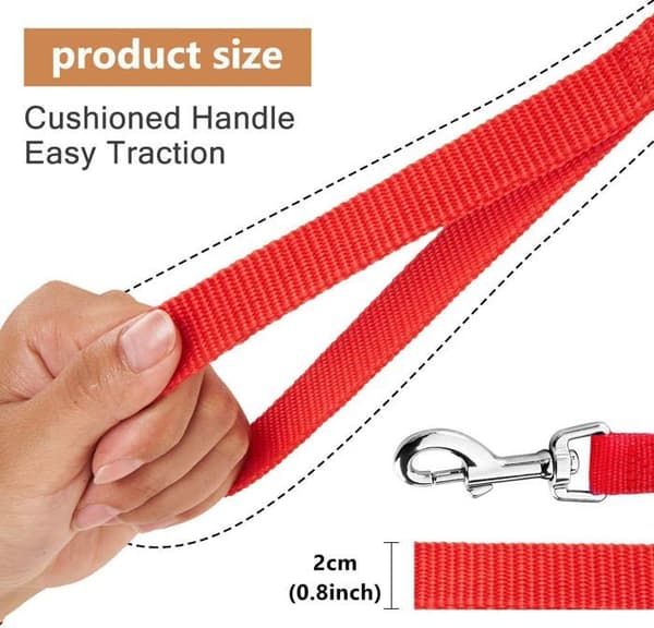 Dog Leash, 15m, Extra Long Red Training Leash for Small, Medium, and Large Dogs, Perfect for Training