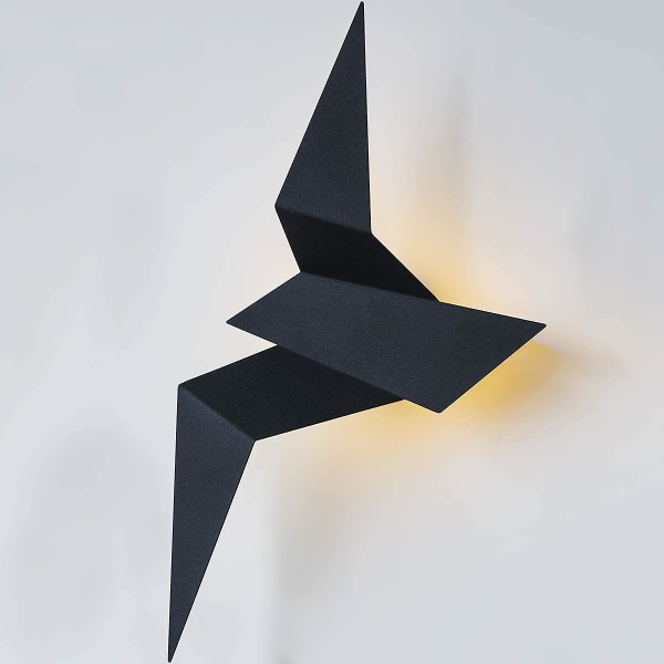 Modern Wall Led Led In The Shape Of A Flying Bird Compatible With Bedroom, Living Room (12.8 Inches) (black)